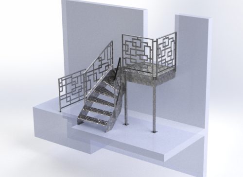 Modélisation 3D d'un escalier